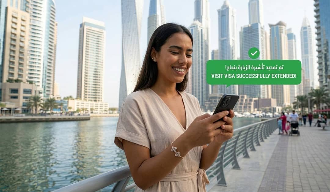 تمديد تأشيرة الزيارة في الإمارات 2026 - الرسوم والطريقة